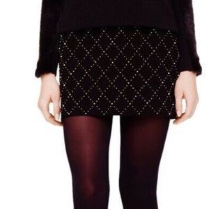 CLUB MONACO | Jocelyn Gold Studded Mini Skirt | Black | Size 4